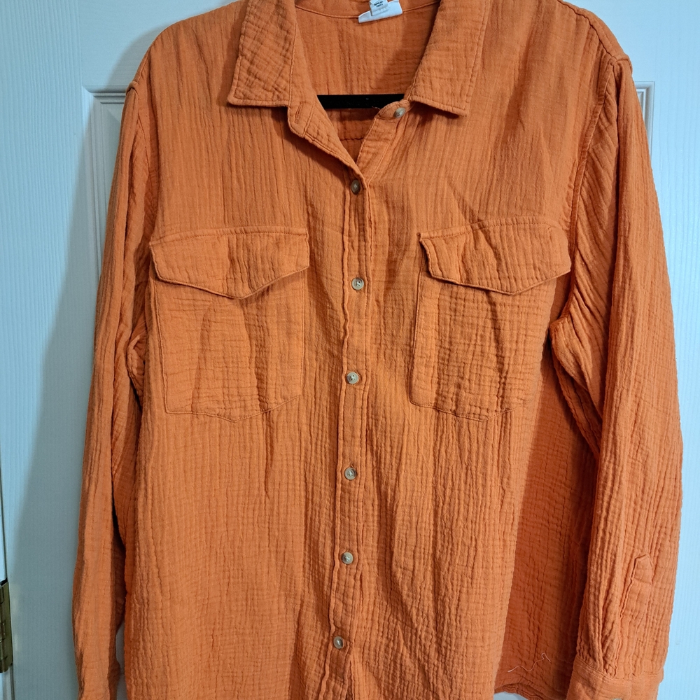 a.n.a Vibrant Orange Shirt